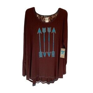 Cowgirl Hardware Western Rodeo Knit Top XL Romance Cowgirl Rodeo New no tag